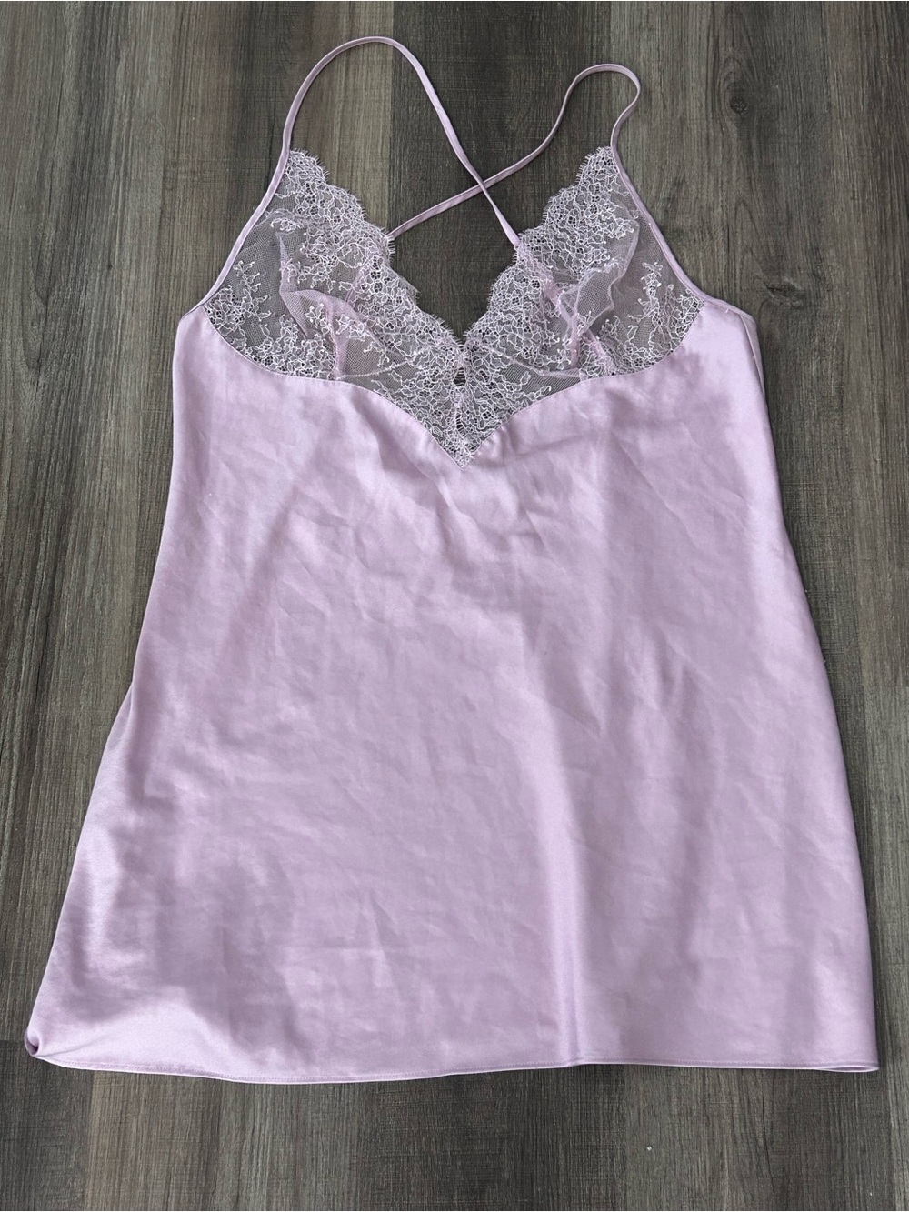 Victoria Secret Lace Trim Satin Slip Dress - Light Lavender XL